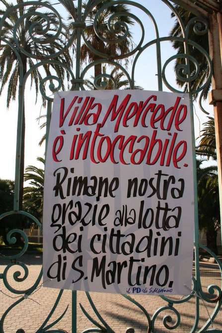 Villa Mercede San Martino Sanremo slogan striscioni