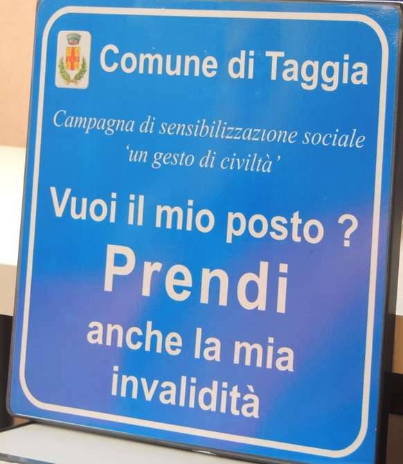 	presentazione parcheggi rosa taggia - un gesto di civiltà