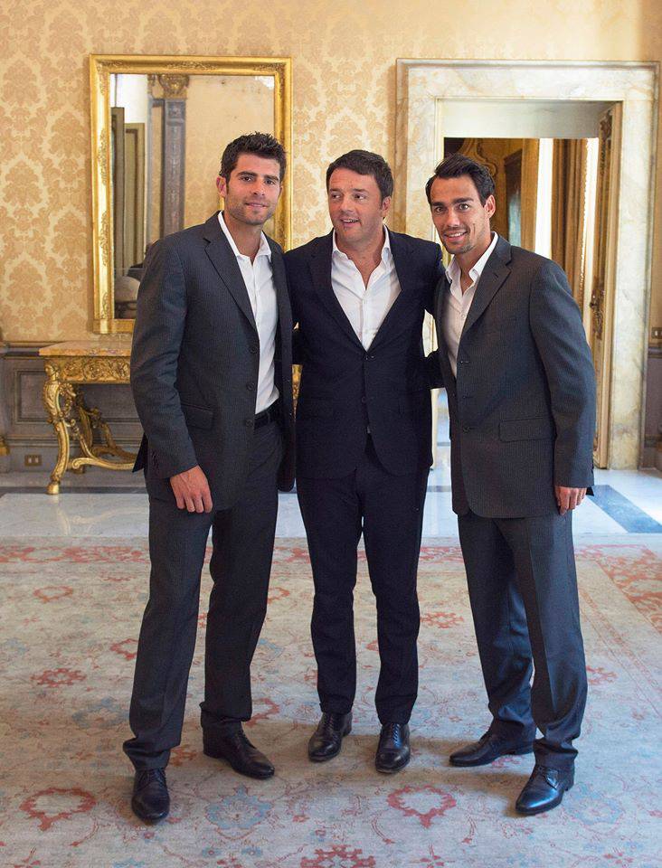 Fabio Fognini e Simone Bolelli incontrano Matteo Renzi