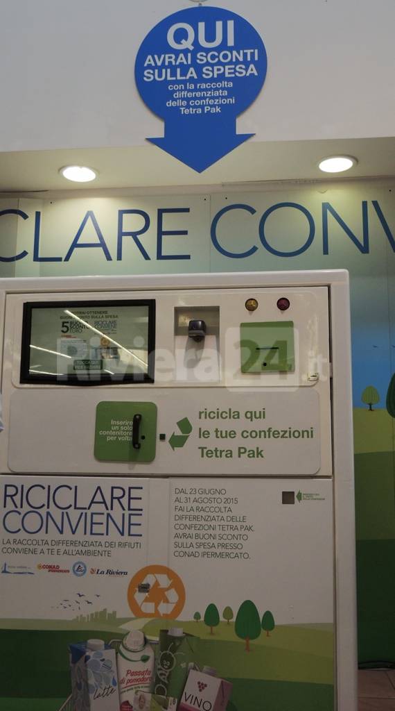 raccolta differenziata tetra pak al centro commerciale la riviera