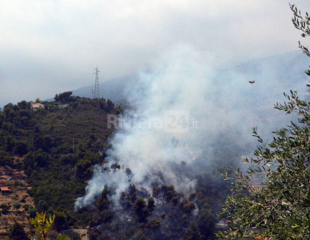 incendio boschivo tasciaire sanremo forestale elicottero 115