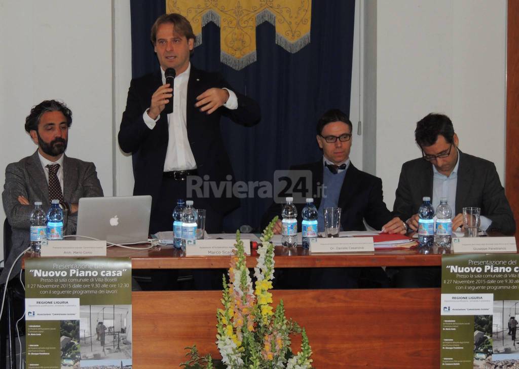 Taggia, l'assessore regionale Marco Scajola presenta il nuovo Piano casa della regione Liguria
