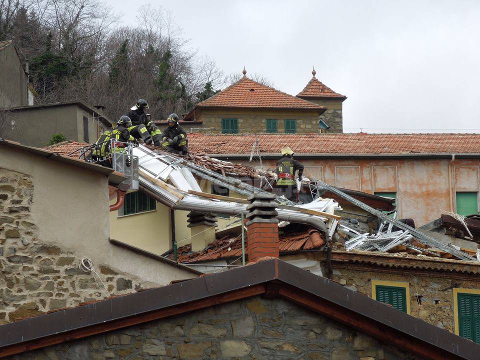 Tetto scoperchiato a Ceriana