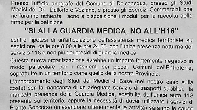 Dolceacqua dice NO all’H16: il paese dei Doria contro la proposta di eliminare guardia medica e accorpare gli studi medici sulla costa