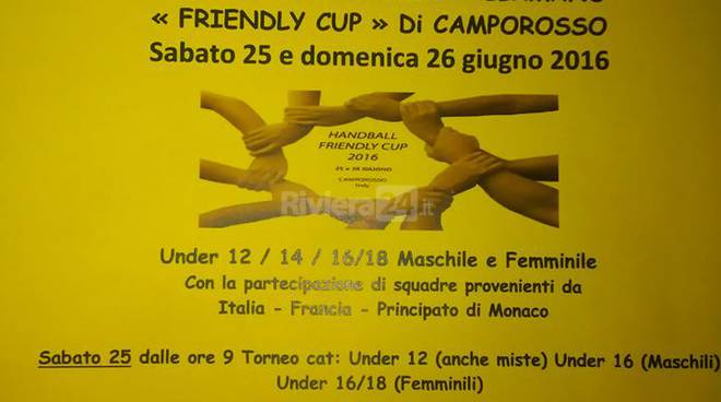 Camporosso, sabato e domenica il primo torneo “Torneo Handball Friendly Cup”