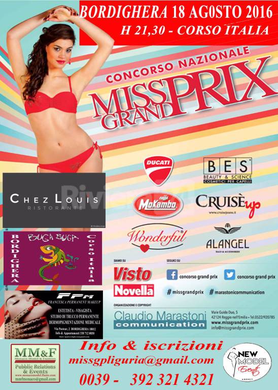 riviera24 - Miss Grand Prix 2016 Liguria Cotè d'Azur