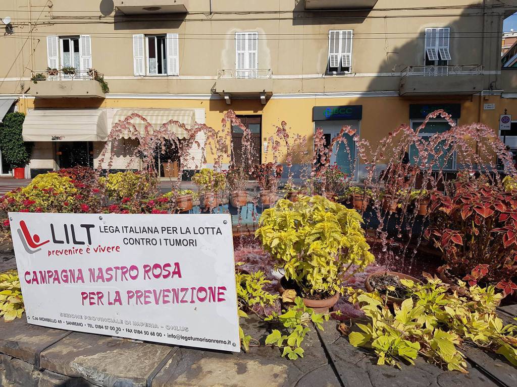 riviera24 - ottobre mese prevenzione tumore seno arma di taggia fontana rosa