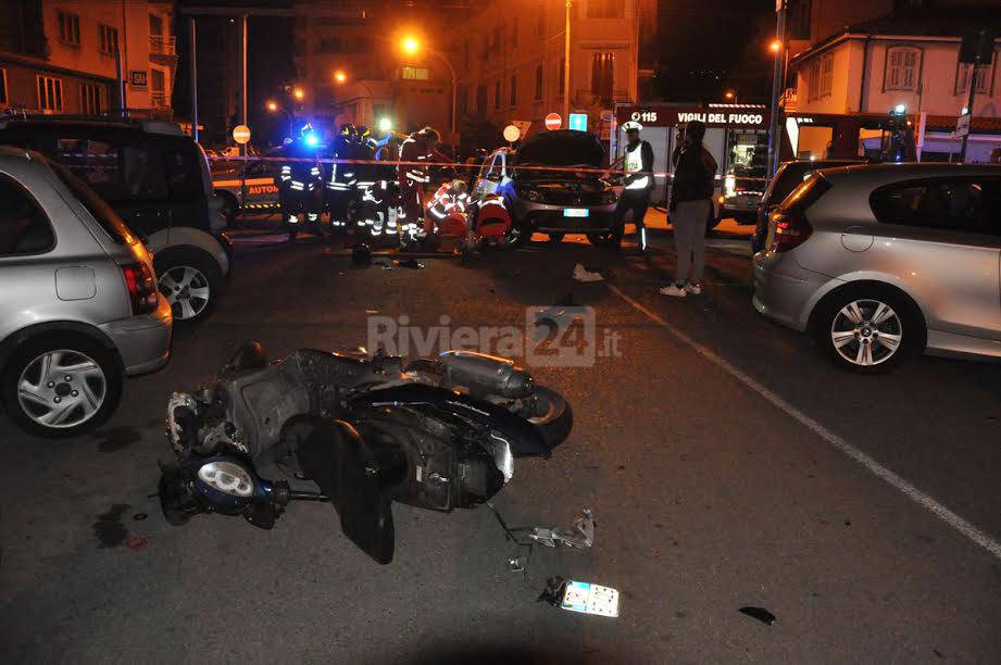Sanremo incidente auto moto