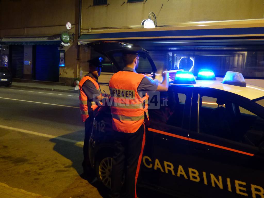 dispositivi di sicurezza dei carabinieri Ventimiglia e Bordighera