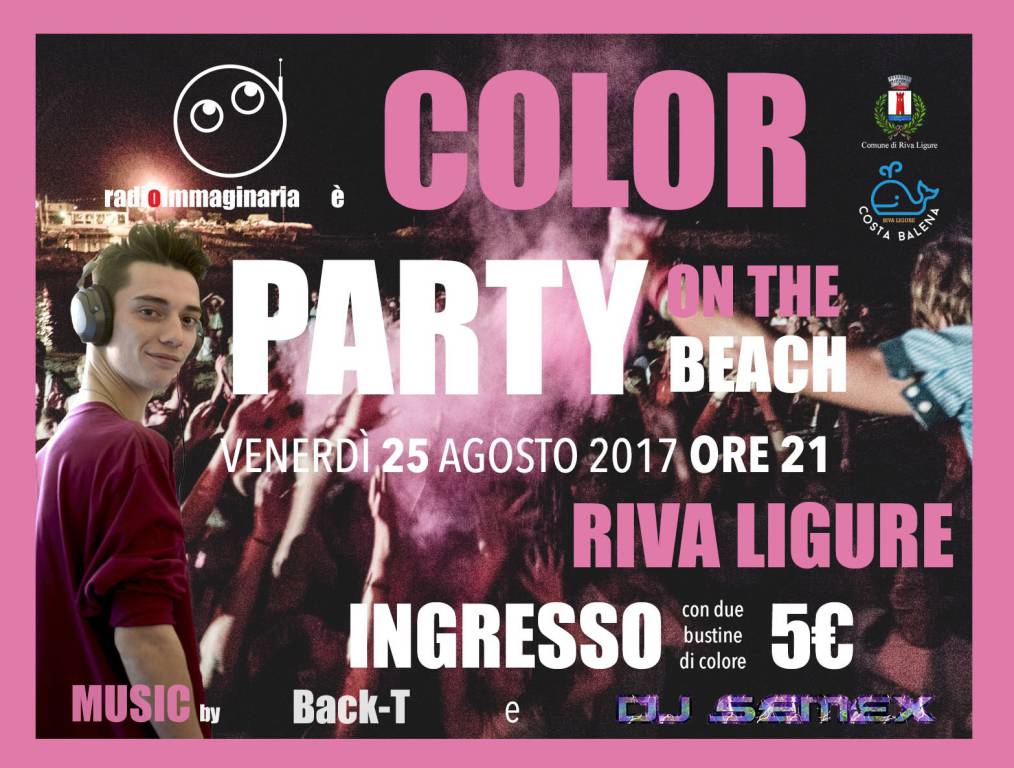 riviera24 - Color party in spiaggia a Riva Ligure