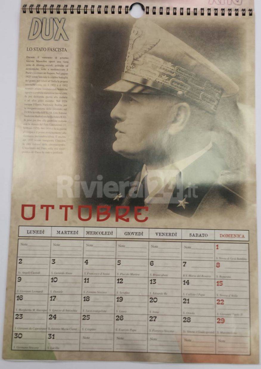Calendario Mussolini Vallecrosia