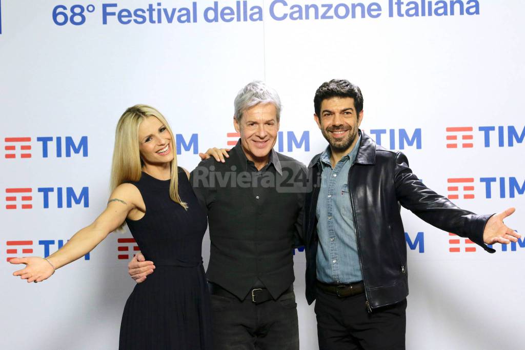 Riviera24-Photocall terza serata, Baglioni, Hunziker e Favino