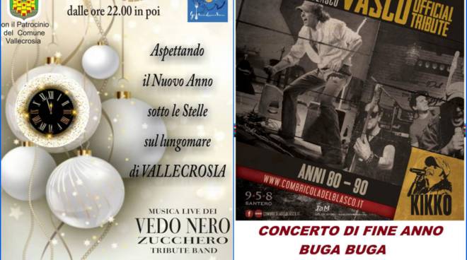 Bordighera e Vallecrosia, a San Silvestro le cover band di Vasco e Zucchero