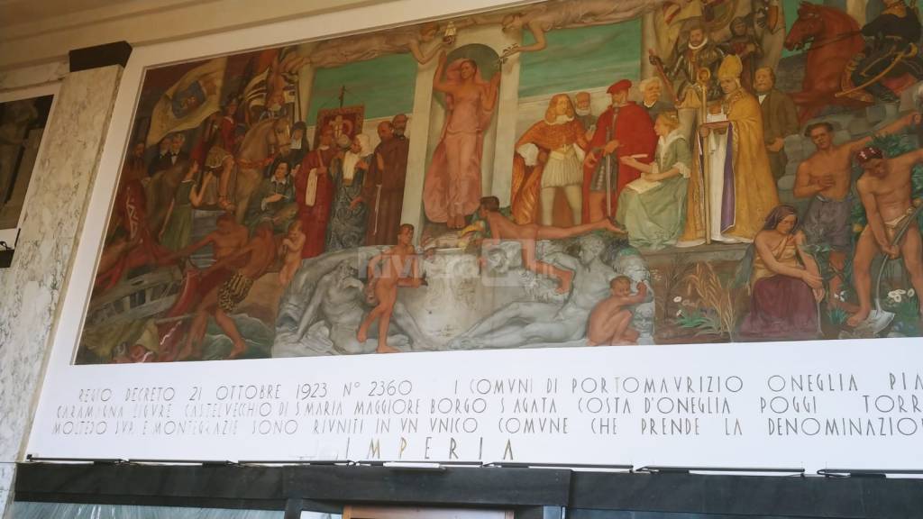 affresco sala consiliare comune imperia 