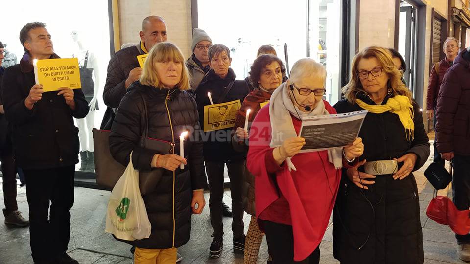 Sit-in di protesta per Patrick Zaky in via Matteotti a Sanremo