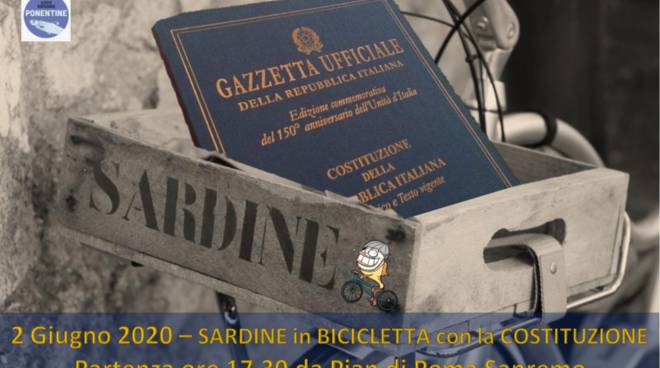2 giugno, da Sanremo parte “Sardine in Bicicletta…pedalando con la Costituzione”
