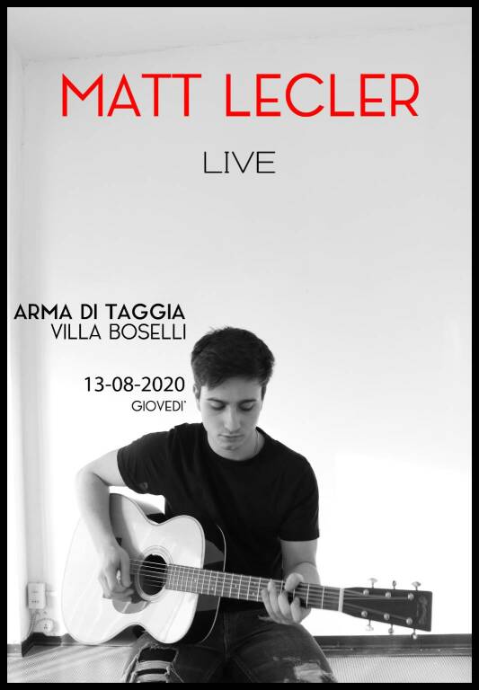 Arma di Taggia, concerto di Matt Lecler a Villa Boselli