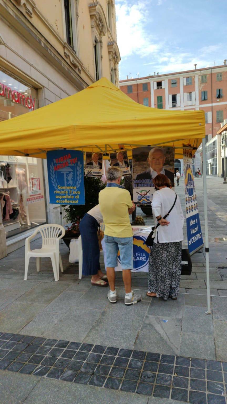 Petizione di Liguria Popolare per l’ospedale Borea, banchetto di raccolta firme nel quartiere di San Martino a Sanremo