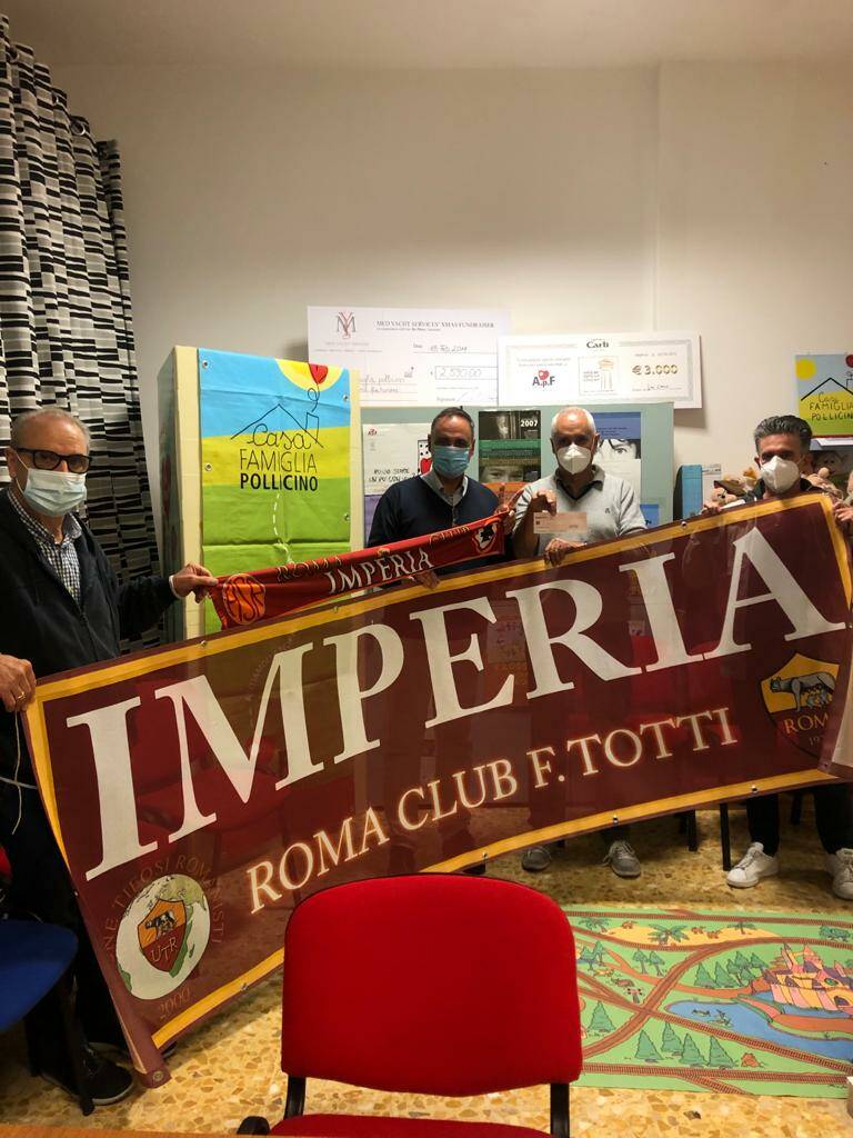 Il Roma Club Imperia Francesco Totti fa donazione all’Associazione Progetto Famiglia Onlus “Casa famiglia Pollicino”