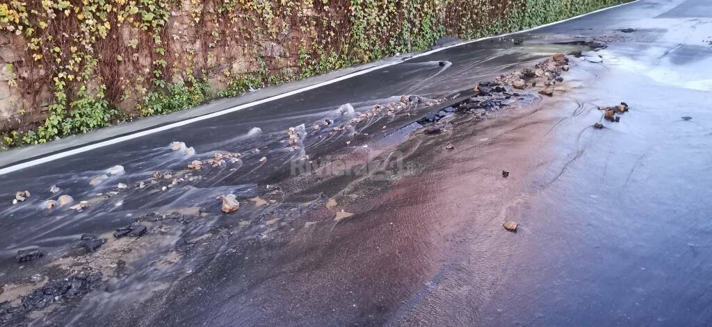 Esplode acquedotto per Poggio, strada chiusa