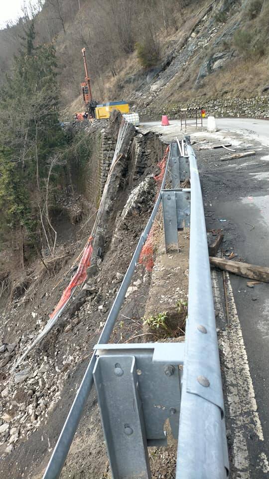 Molini di Triora, la strada continua a cedere: chiuso tratto di provinciale