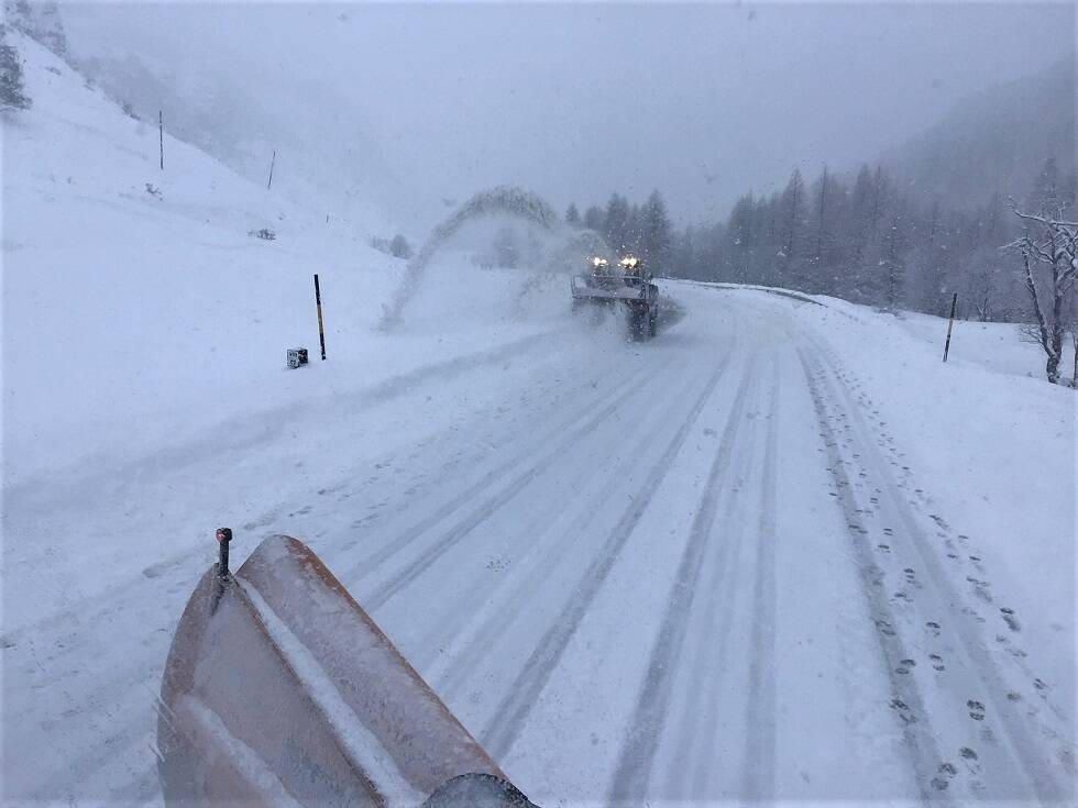 Neve su statale 21 “del Colle della Maddalena”