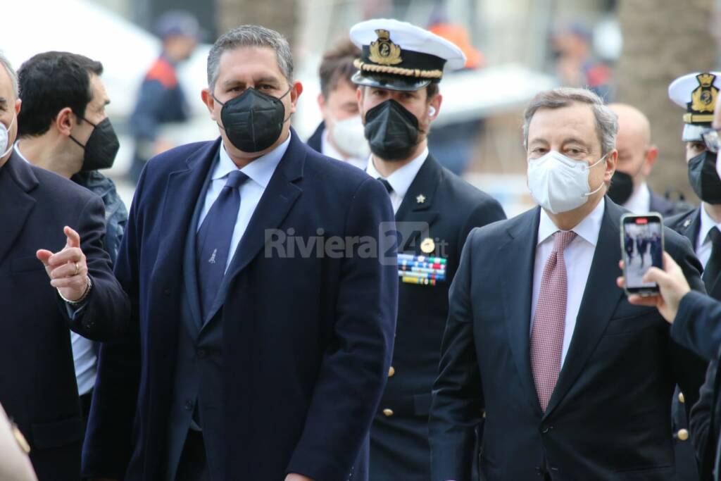 arrivo draghi Palazzo San Giorgio 