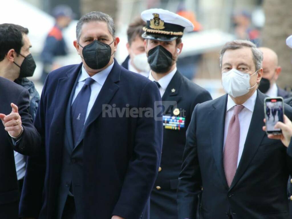 arrivo draghi Palazzo San Giorgio 