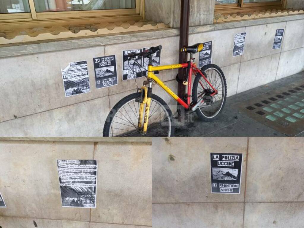 Ventimiglia, “La polizia uccide”: stazione tappezzata di manifesti