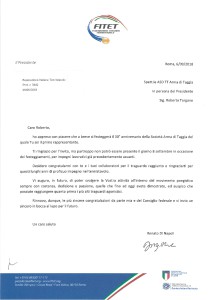 lettera Presidente Nazionale FITET